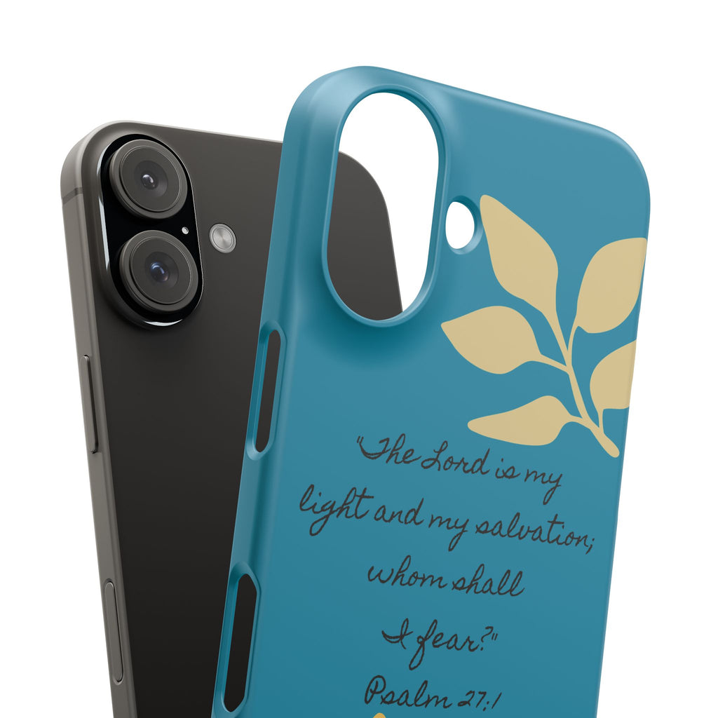 Floral Psalm 27:1 Teal Phone Case