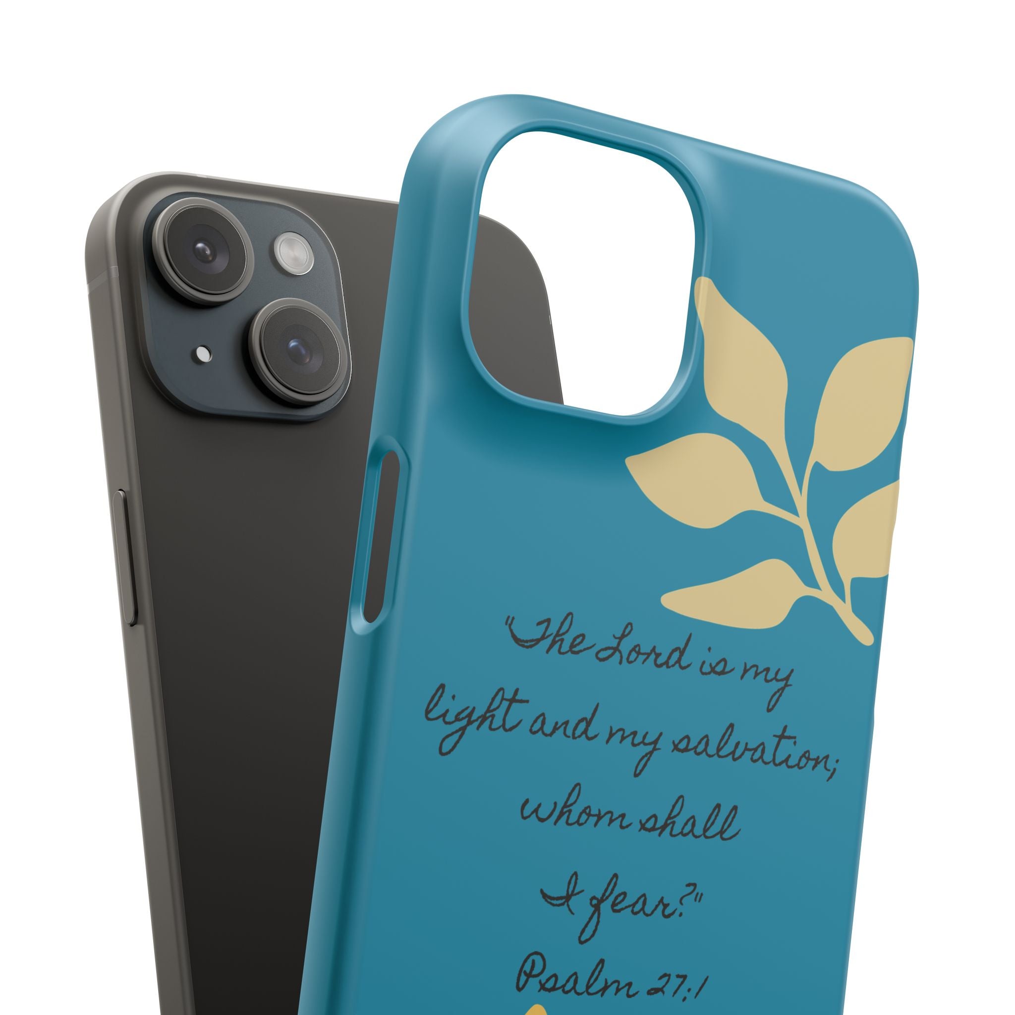 Floral Psalm 27:1 Teal Phone Case