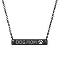 Dog Mom Cutout Paw Bar Necklace — Engravable Paw-Detail Pendant