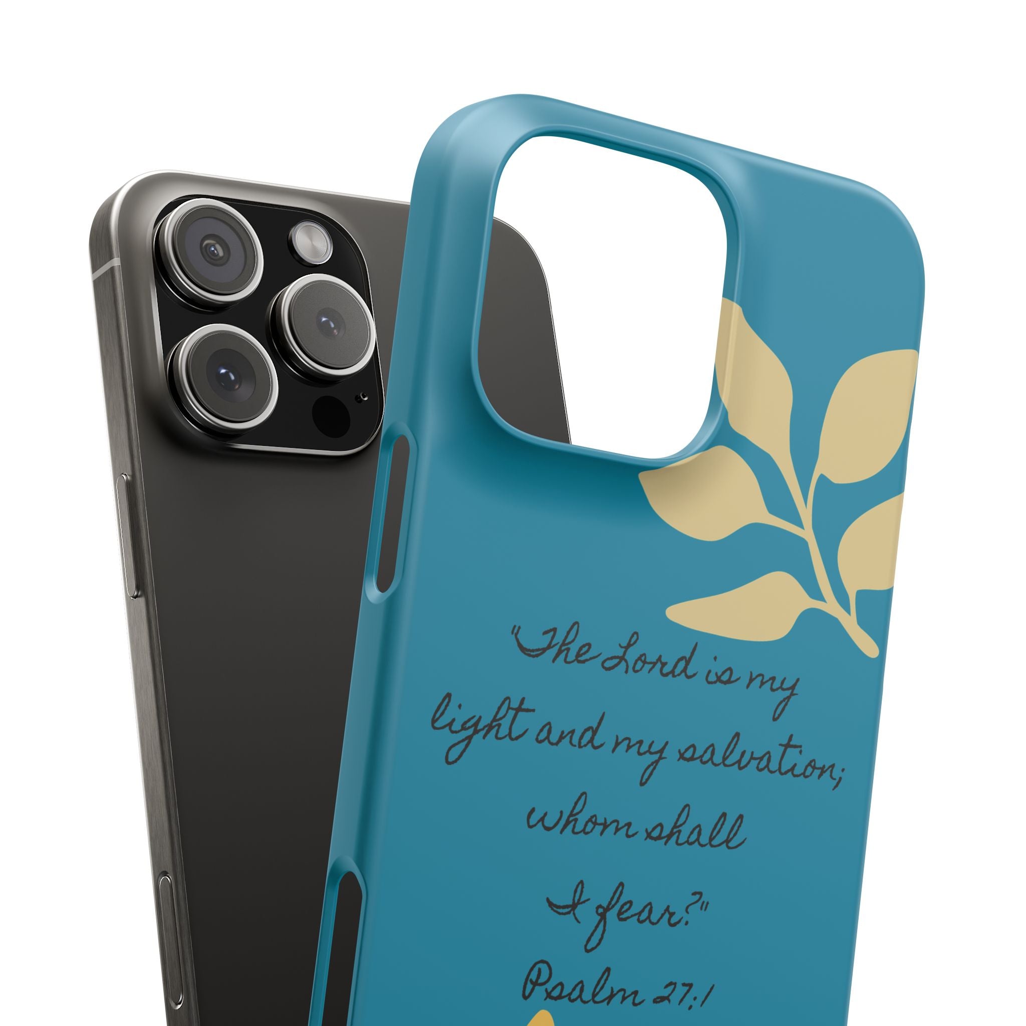 Floral Psalm 27:1 Teal Phone Case