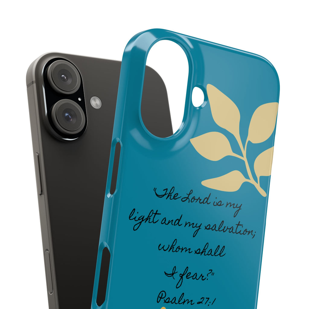 Floral Psalm 27:1 Teal Phone Case