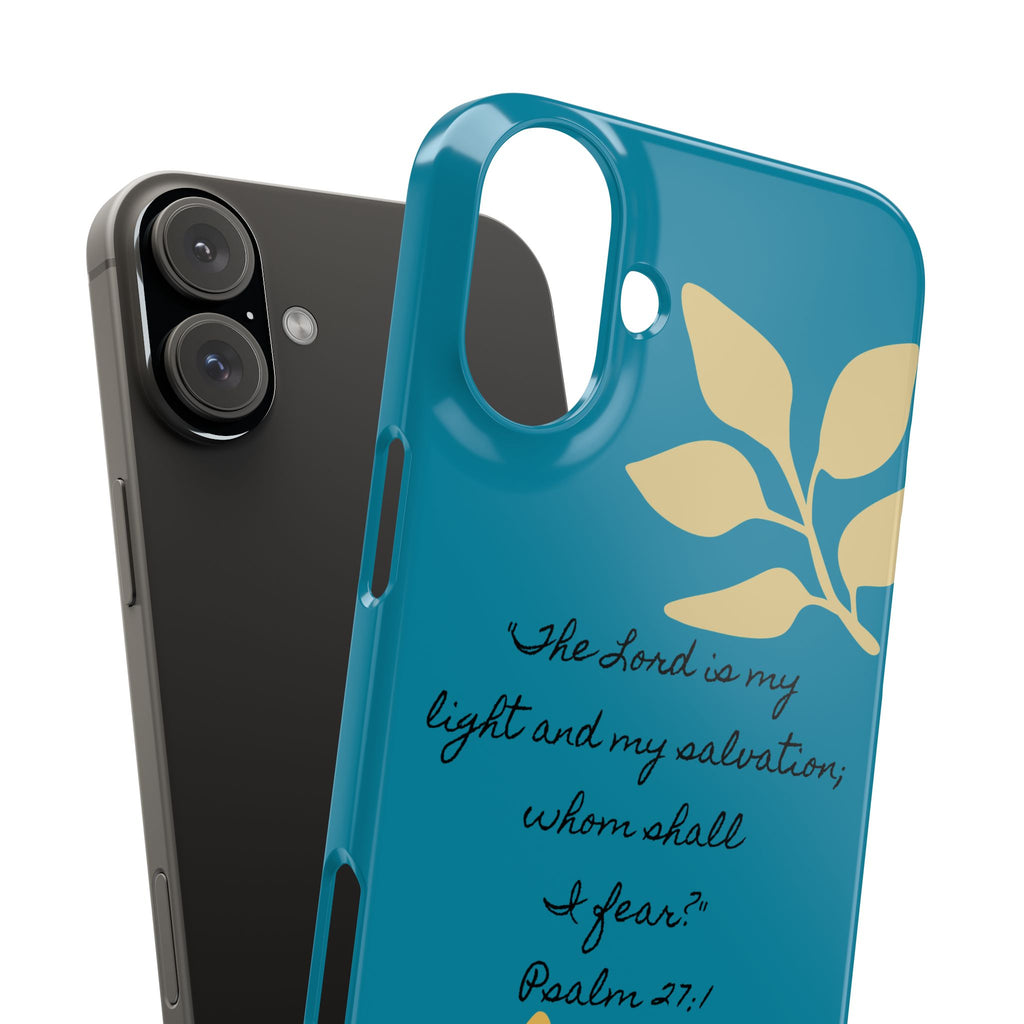 Floral Psalm 27:1 Teal Phone Case