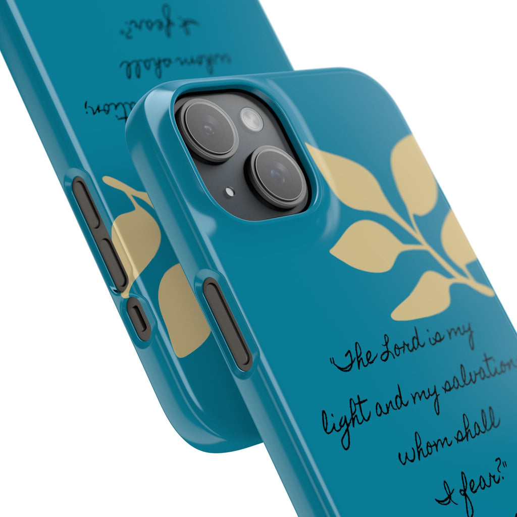 Floral Psalm 27:1 Teal Phone Case